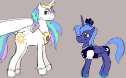 Size: 800x495 | Tagged: safe, artist:lupinrager, prince artemis, prince solaris, princess celestia, princess luna, alicorn, pony, rule 63, simple background