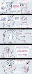 Size: 500x1132 | Tagged: safe, artist:haretrinity, princess cadance, shining armor, alicorn, pony, unicorn, alternate hairstyle, comic, kissing, younger