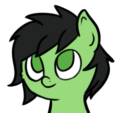 Size: 793x737 | Tagged: safe, artist:shpoople, oc, oc only, oc:anon filly, earth pony, pony, female, filly, simple background, smiling, white background