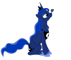 Size: 1723x1455 | Tagged: safe, artist:ledaverix, princess luna, alicorn, firefly (insect), pony, simple background, smiling, solo, transparent background, vector