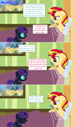 Size: 1280x2168 | Tagged: safe, artist:hakunohamikage, sunset shimmer, oc, oc:nyx, alicorn, pony, ask, ask-princesssparkle, cute, daaaaaaaaaaaw, dawwww, hospital, tumblr