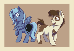 Size: 909x630 | Tagged: safe, artist:28gooddays, pipsqueak, princess luna, alicorn, pony, age regression, female, filly, frame, lunapip, male, shipping, straight, woona