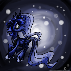 Size: 2244x2244 | Tagged: safe, artist:applemarshmallows, princess luna, alicorn, pony, constellation, female, horn, mare, solo