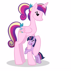 Size: 5000x5000 | Tagged: safe, artist:parttimebrony, princess cadance, twilight sparkle, alicorn, pony, absurd resolution, filly, hug