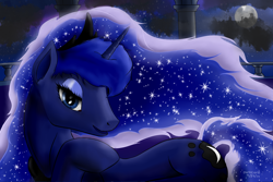 Size: 1024x683 | Tagged: safe, artist:darkcord, princess luna, alicorn, pony, detailed background, female, mare, solo