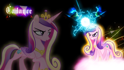 Size: 1920x1080 | Tagged: safe, artist:arakareeis, princess cadance, alicorn, pony, crown, female, horn, mare, multicolored mane, solo, wallpaper