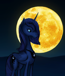 Size: 2532x2937 | Tagged: safe, artist:saxopi, princess luna, alicorn, pony, female, horn, mare, moon, solo