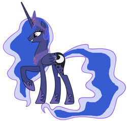 Size: 5000x4750 | Tagged: safe, artist:threecolouredducks, princess luna, alicorn, pony, absurd resolution, ask, couple, raised hoof, role reversal, simple background, solo, tumblr, ultimate luna