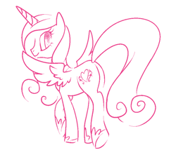 Size: 800x716 | Tagged: safe, artist:reuniclus, princess cadance, alicorn, pony, monochrome, plot, solo