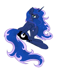 Size: 4500x5241 | Tagged: safe, artist:malwinahalfmoon, princess luna, alicorn, pony, absurd resolution, looking at you, simple background, smiling, solo