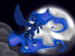 Size: 2925x2178 | Tagged: safe, artist:ponimichla, princess luna, alicorn, pony, detailed background, female, mare, solo