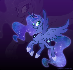 Size: 800x770 | Tagged: safe, artist:egophiliac, princess luna, alicorn, pony, galaxy mane, solo, zoom layer