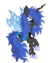 Size: 3500x4000 | Tagged: safe, artist:law44444, princess luna, changeling, changelingified, princess lusalis, simple background, solo