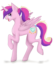 Size: 600x726 | Tagged: safe, artist:lordarlo, princess cadance, alicorn, pony, female, ponytail, solo