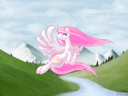 Size: 2000x1500 | Tagged: safe, artist:kelisah, princess celestia, alicorn, pony, pink-mane celestia, solo, younger