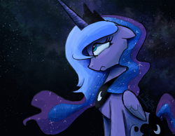 Size: 1400x1089 | Tagged: safe, artist:darkflame75, princess luna, alicorn, pony, blushing, cute, female, floppy ears, lunabetes, lunadoodle, mare, profile, puberty, s1 luna, solo