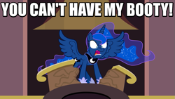 Size: 829x467 | Tagged: safe, princess luna, alicorn, pony, angry, frown, glare, image macro, meme, nose wrinkle, open mouth, plot, solo, spread wings, wide eyes, yelling