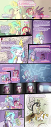 Size: 1229x3036 | Tagged: safe, artist:frankilew, discord, princess cadance, princess celestia, alicorn, pony, comic, dislestia, female, glowing eyes, hearts and hooves day, letter, male, misspelling, secret admirer, shipping, straight, writing