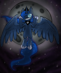 Size: 1080x1296 | Tagged: safe, artist:thewolfofdark, princess luna, alicorn, pony, detailed background, female, mare, solo