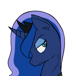 Size: 1000x1000 | Tagged: safe, artist:bronygaming, princess luna, alicorn, pony, simple background, solo, unamused