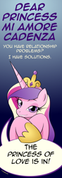 Size: 500x1426 | Tagged: safe, artist:deeptriviality, princess cadance, alicorn, pony, ask, dearprincesscadance, solo, tumblr