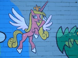 Size: 4320x3240 | Tagged: safe, princess cadance, city, graffiti, irl, palette swap, ponies are everywhere