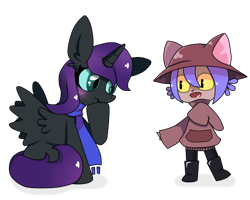 Size: 500x400 | Tagged: safe, artist:aidenjoestar, oc, oc:nyx, alicorn, pony, alicorn oc, clothes, niko (oneshot), oneshot, scarf, simple background, transparent background