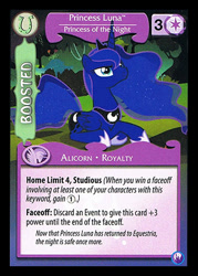 Size: 344x480 | Tagged: safe, princess luna, alicorn, pony, canterlot nights, ccg, enterplay, mlp trading card game, solo