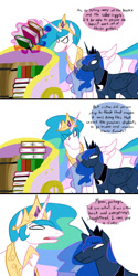 Size: 700x1400 | Tagged: safe, princess celestia, princess luna, alicorn, pony, comic, implied grimdark, the shining, the simpsons