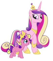 Size: 500x572 | Tagged: safe, princess cadance, princess skyla, alicorn, pony, female, mother and child, mother and daughter, needs more jpeg, next generation, parent and child