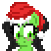 Size: 104x104 | Tagged: safe, artist:enragement filly, oc, oc:anon filly, pegasus, pony, blushing, bust, female, filly, looking down, pixel art, solo