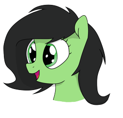 Size: 2257x2163 | Tagged: artist needed, safe, oc, oc only, oc:anon filly, earth pony, pony, bust, female, filly, simple background, smiling, solo, transparent background