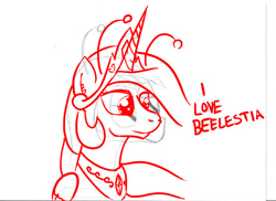 Size: 877x637 | Tagged: safe, artist:notbees, princess celestia, alicorn, bee, pony, beelestia, solo