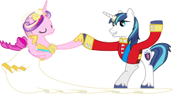 Size: 7250x3960 | Tagged: safe, artist:90sigma, princess cadance, shining armor, alicorn, pony, unicorn, clothes, dancing, dress, simple background, transparent background, vector, wedding