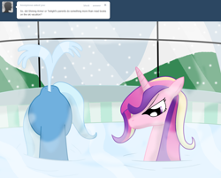 Size: 1280x1028 | Tagged: safe, princess cadance, trixie, alicorn, pony, unicorn, ask, ask stalker trixie, female, horn, mare