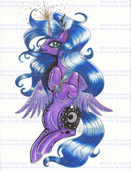 Size: 1529x1987 | Tagged: safe, artist:alaer, princess luna, alicorn, pony, female, mare, solo, traditional art