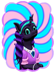 Size: 2448x3264 | Tagged: safe, artist:vasillium, oc, oc only, oc:nyx, alicorn, pony, accessories, adorable face, alicorn oc, armband, closed mouth, clothes, cute, cutie mark, cutie mark clothes, diabetes, dress, ears up, eyelashes, eyes open, female, gem, happy, headband, high res, horn, jewelry, lidded eyes, looking, looking at you, looking back, looking back at you, mare, moon, mouth closed, necklace, nostrils, pearl, princess, regalia, royalty, shield, simple background, sitting, smiling, solo, staring into your soul, transparent background, wall of tags, wings, wristband