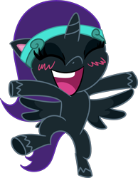 Size: 2626x3380 | Tagged: safe, alternate version, artist:poniidesu, oc, oc only, oc:nyx, alicorn, pony, my little pony: pony life, alicorn oc, cute, female, filly, horn, nyxabetes, simple background, solo, transparent background, wings