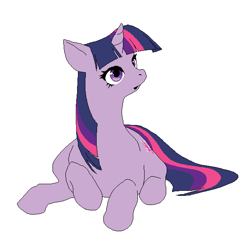 Size: 600x600 | Tagged: safe, artist:cabyowl, derpibooru import, twilight sparkle, pony, unicorn, female, mare, prone, simple background, solo, white background