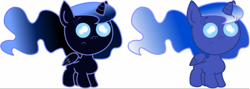 Size: 1902x678 | Tagged: artist needed, safe, nightmare moon, princess luna, alicorn, pony, age regression, baby, cute, daaaaaaaaaaaw, filly, foal, nightmare woon, simple background, younger