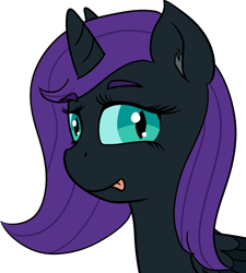 Size: 2718x3020 | Tagged: safe, artist:poniidesu, oc, oc only, oc:nyx, alicorn, pony, /mlp/, :p, cute, ear fluff, eyebrows, high res, horn, looking at you, nyxabetes, ocbetes, simple background, solo, tongue out, transparent background, wings