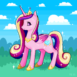 Size: 300x300 | Tagged: safe, artist:cheeselover4, princess cadance, alicorn, pony, female, horn, pixel art, solo