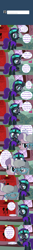 Size: 800x6000 | Tagged: safe, artist:facelessjr, diamond tiara, silver spoon, oc, oc only, oc:nyx, alicorn, earth pony, pony, ask nyx now, glasses, headband, ignoring, nervous, tumblr, tumblr comic