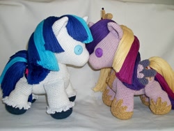 Size: 1280x960 | Tagged: safe, artist:masterplanner, princess cadance, shining armor, pony, unicorn, amigurumi, crochet, irl, photo, plushie