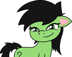 Size: 3235x2545 | Tagged: safe, alternate version, artist:poniidesu, oc, oc only, oc:anon filly, earth pony, pony, my little pony: pony life, adoranon, cute, female, filly, foal, looking at you, simple background, smiling, smiling at you, smug, solo, transparent background