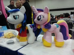 Size: 1377x1032 | Tagged: safe, artist:grimbyandthebomba, princess cadance, shining armor, pony, unicorn, irl, photo, plushie