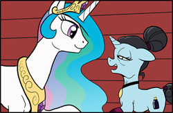 Size: 600x391 | Tagged: safe, artist:muffinshire, princess celestia, alicorn, pony, comic:twilight's first day, professor inkwell, wip