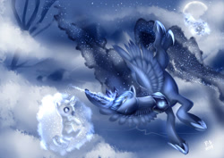 Size: 876x620 | Tagged: safe, artist:trojan-pony, princess luna, alicorn, pony, children of the night, filly, princess