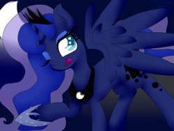 Size: 4000x3000 | Tagged: safe, artist:derpfacederpy, princess luna, alicorn, pony, female, horn, mare, simple background, solo