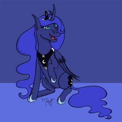 Size: 1000x1001 | Tagged: safe, artist:midnightsix3, princess luna, alicorn, pony, female, horn, lunadoodle, mare, solo